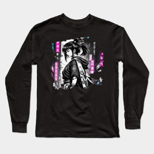 Futuristic Japanese Style Kunoichi Girl Long Sleeve T-Shirt